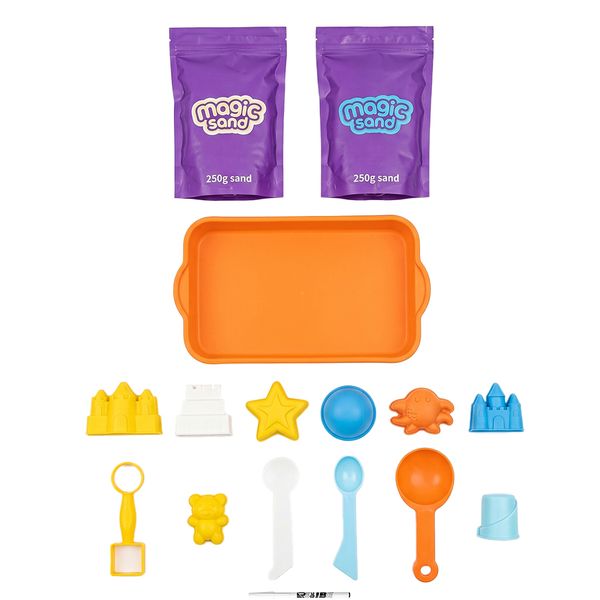 Soft, Moldable Kinetic Sand Play Set with Molds and Tools With ReVibe Pen