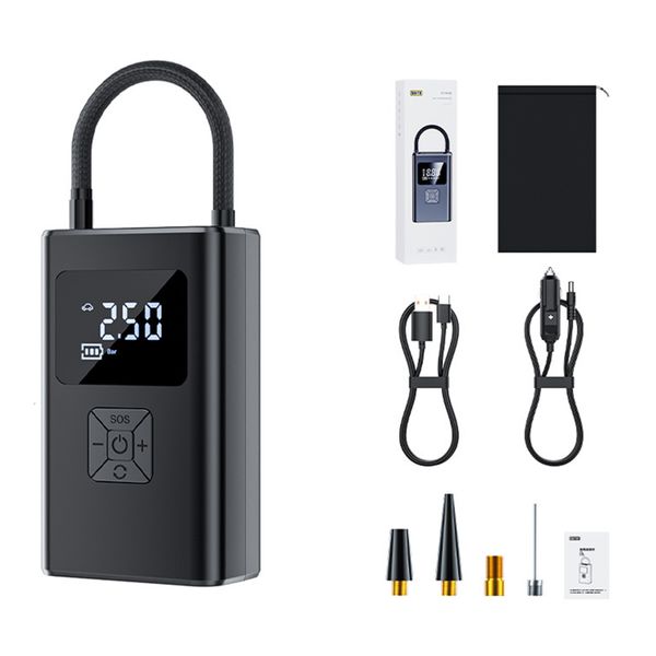 SUITU 3-in-1 Air Compressor Cordless Dual Power tyre Pump/Power Bank/LED