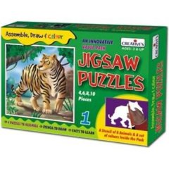 Jigsaw Puzzles Part 1 - Assemble, Draw with Stencils &amp; Colour In
