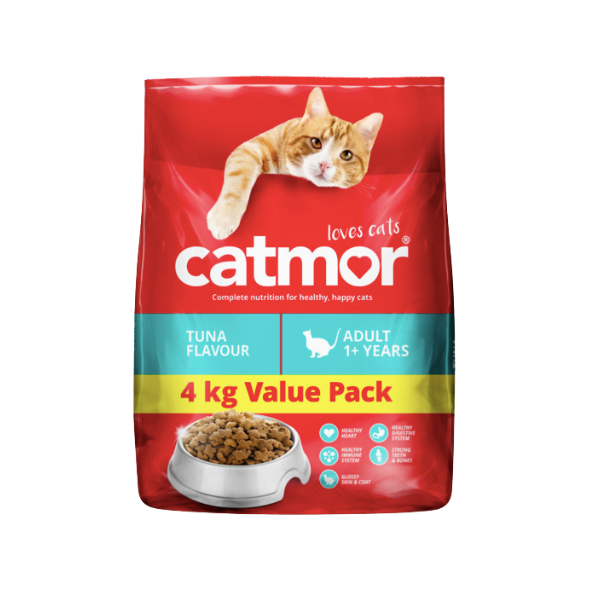 Catmor- Adult Tuna Flavour Dry Cat Food 4kg x 2 Pack