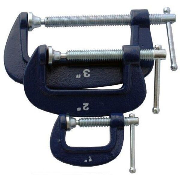 Tork Craft Clamp G 3 Piece 25 50 &amp; 75 mm Set 1 2 &amp; 3" Kit