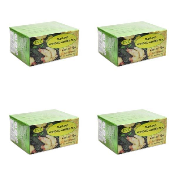 Eve's Instant Honeyed Ginger Tea Sachets 10s (Pack of 4)