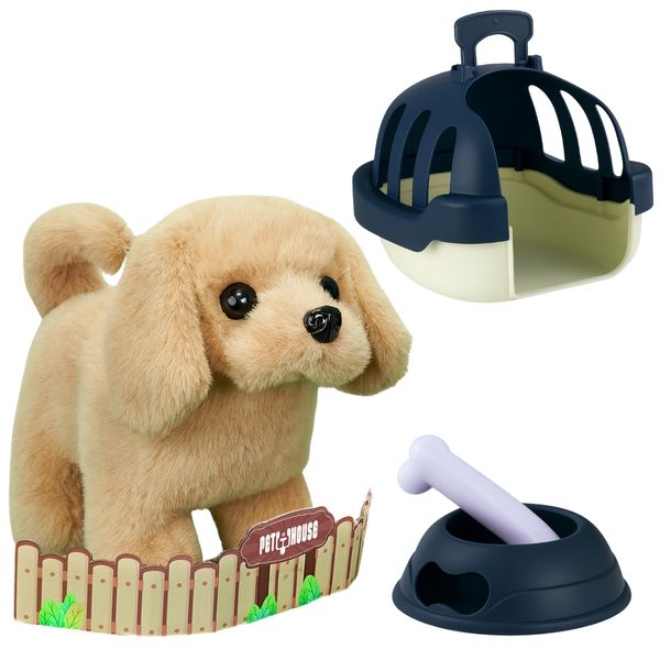 Plush Puppy Dog Carrier Playset - Electronic Teddy Pet - Toys for Toddlers