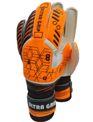 Ronex Goalkeeper Gloves with finger protection Ultra Grip Orange