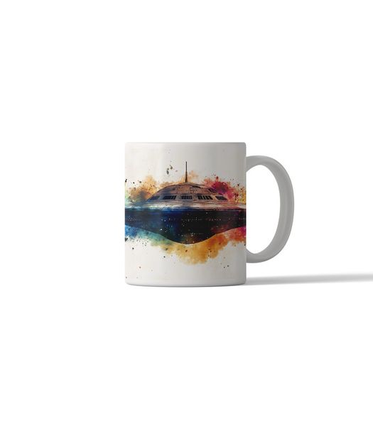 Printed Coffee Mug - Retro UFO DSG 4