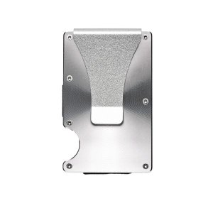 Minimalist Wallet - Card Holder &amp; Money Clip-RFID Blocking - Silver