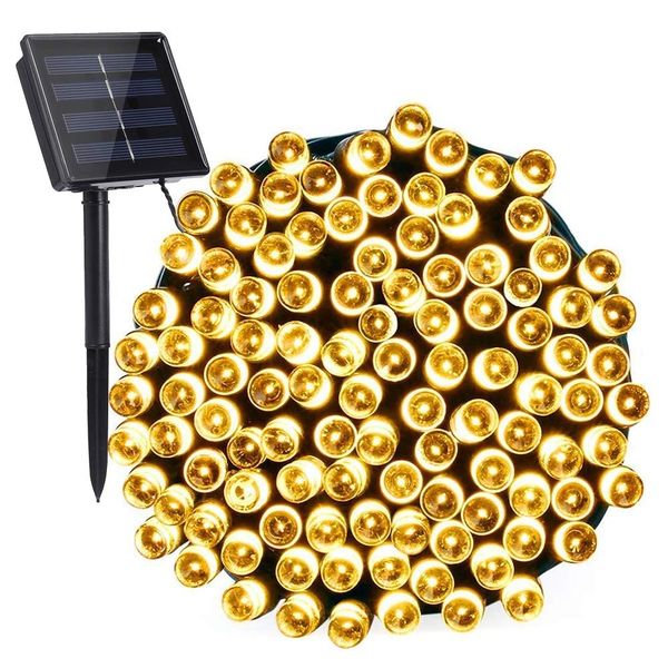 Outdoor Solar Christmas Waterproof Garland Light String- Warm White-12M