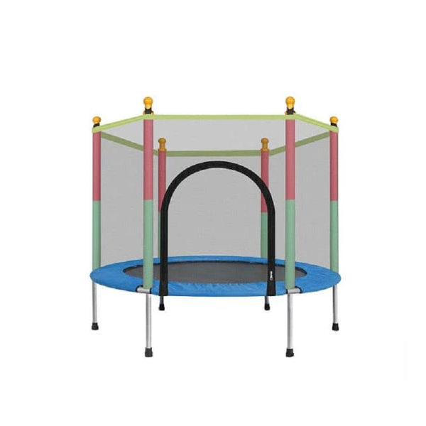 Outdoor Exercise Trampoline with Safety Enclosure Net and Spring Pad