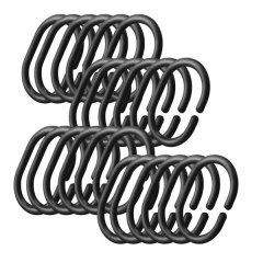 24 Pcs Shower Curtain Rings Plastic Shower Curtain Hooks
