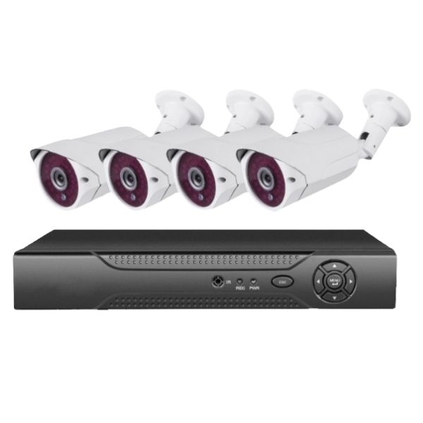 Waco - 4 Channel CCTV Surveillance Kit with 4 Cameras &amp; DVR 1TB Hard Drive