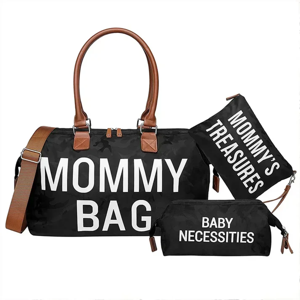 3-in-1 Baby Diaper Bag Large Capacity Mommy Bag with Travel Organizer