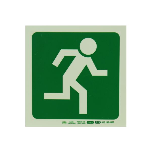 Parrot Products Photoluminescent Safety Sign -E29-RUNNING MAN FACING RIGHT