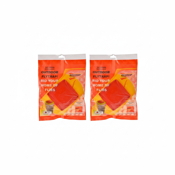 Redtop Disposable Fly Trap with Bait for Indoor and Outdoor Use - 2 Pack