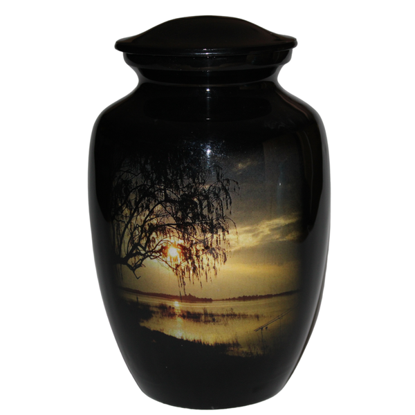 Fishing Theme Aluminium Memorial Cremation Urn For Ashes