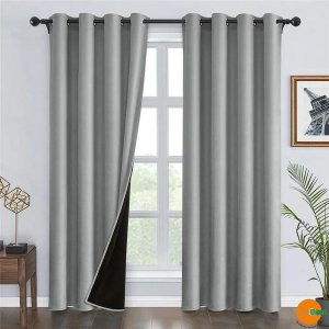 DOT Readymade 100% Silky Blackout Eyelet Curtain - Grey