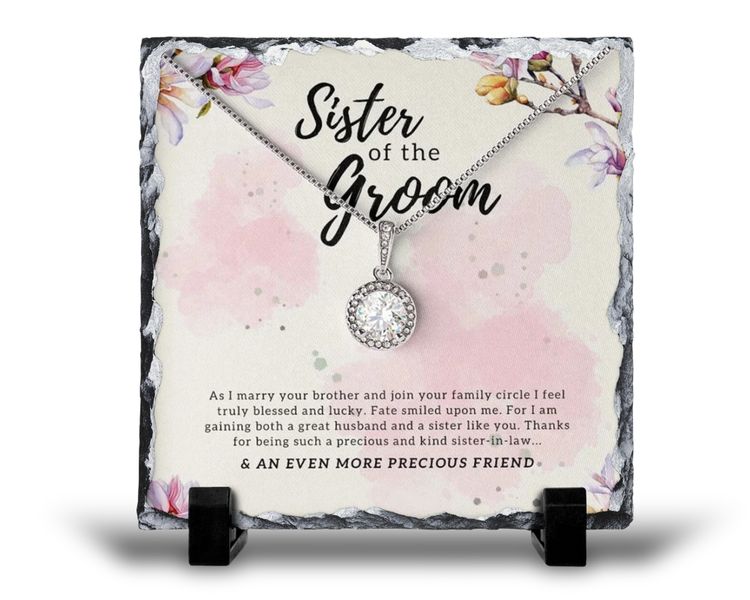 Sister Of The Groom Wedding Day Sister-in-law For Her v3 Gift Rock Slate