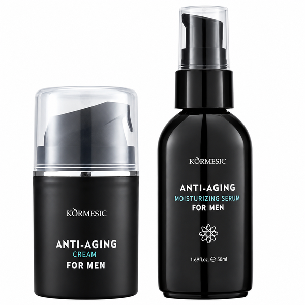 Kormesic Anti-Aging Cleanser, Moisturizing Serum&amp; Cream for Men