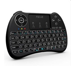 Reiie Wireless Qwerty Backlit Media Touchpad Keyboard - Black
