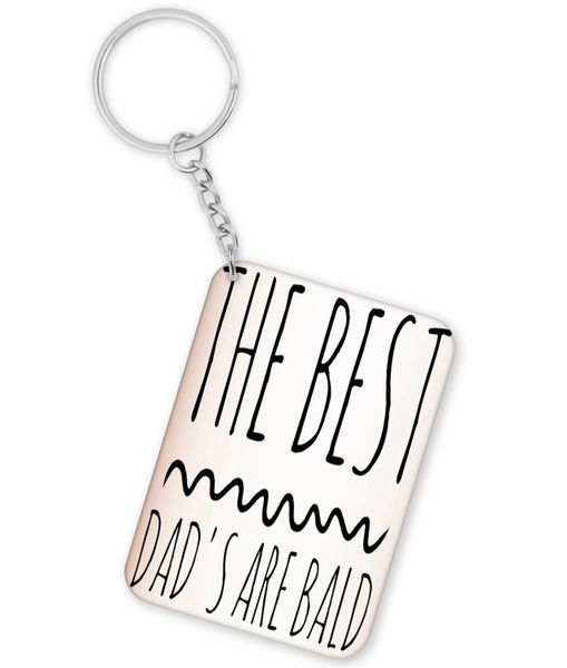 The Best Dads Are Bald Birthday Father's Day Christmas Gift Keyring