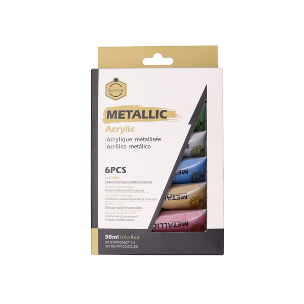 Metallic Acrylic Paints Set (6 x 30 ml)