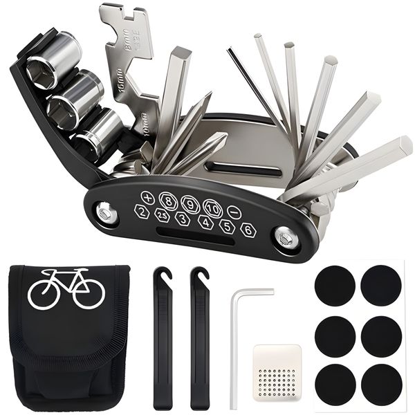Bicycle Repair Bag 16 in 1 Multifunctional Bike Tire Repair Tool Kit