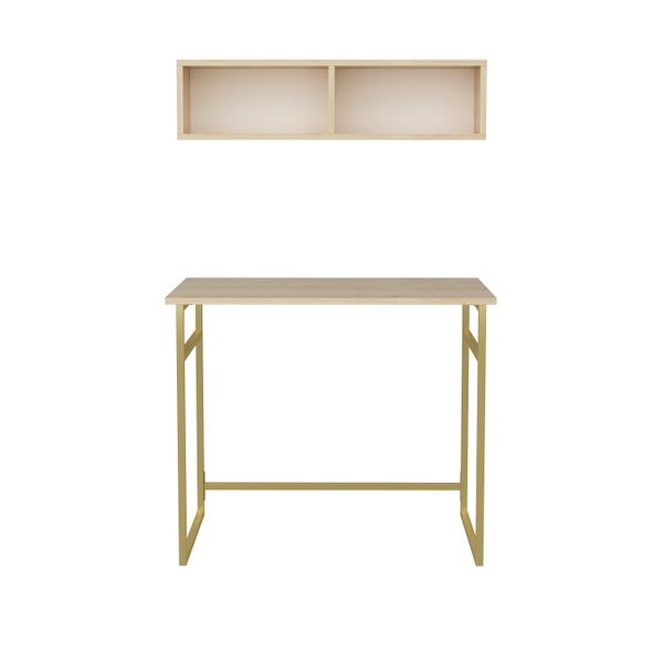 Hussum Computer Desk with Wall Shelf