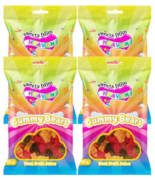 Sweets from Heaven | Gummy Bears | Sweets &amp; Chocolate Hampers | 50g | 4 Pk