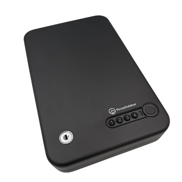 FocusOutdoor Portable Biometric Safe - Steel Lock Box | Car, Home &amp; Travel