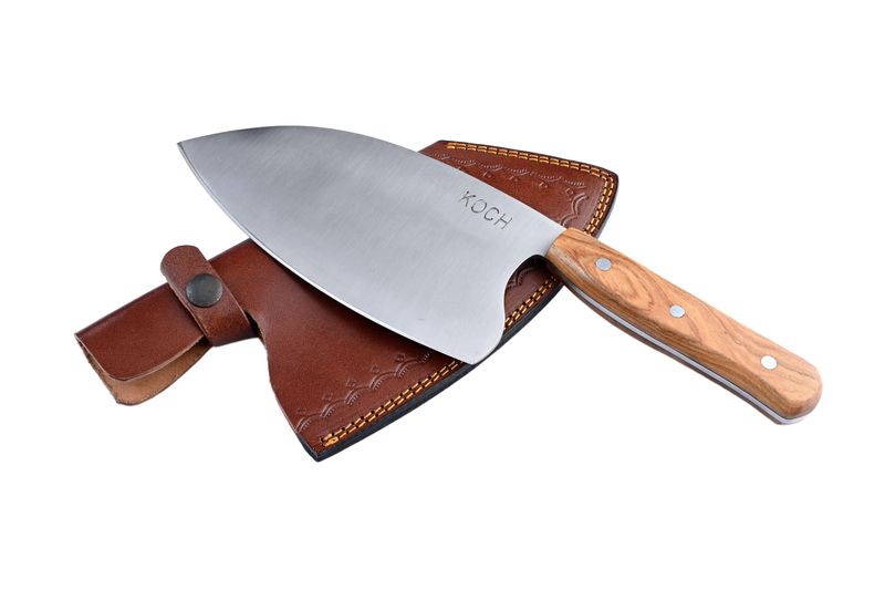 Koch Knives CK-103 Braai Cleaver - Olivewood or Rosewood Handle