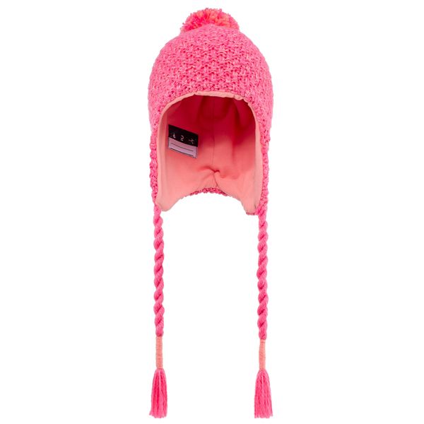 Wedze Kids' Peruvian Ski Hat - Timeless - Light Coral Pink