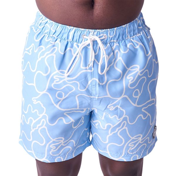 Original Penguin-Mens-Puzzle Pete Swim Volley-Cerulean Blue