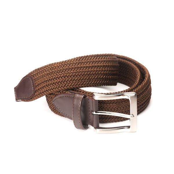 UAC Woven Style Elastic and Leather Mens Belt - Navy Blue