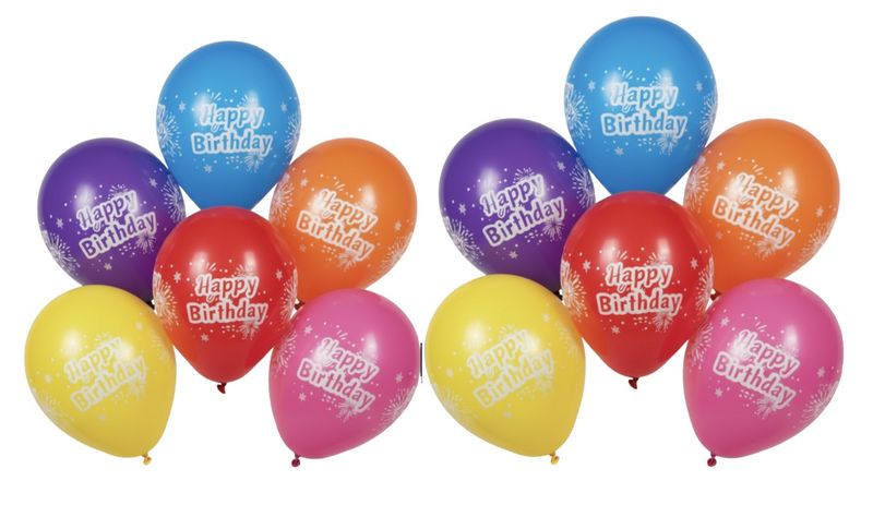 Multi-Colored "Happy Birthday" Balloon Set - 20 Pack