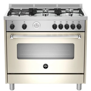 La Germania Americana 90cm Full Gas Stove 5 Burn Gas oven &amp; Gas Grill Cream