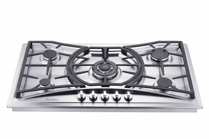 Zooltro 90 cm 5-Burner Stainless Steel Gas Hob LPG SS3781