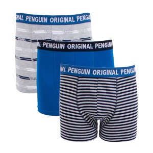 Original Penguin-3 Pack Mens Peng Underwear Line Op Print-Snorkel Blue Grey