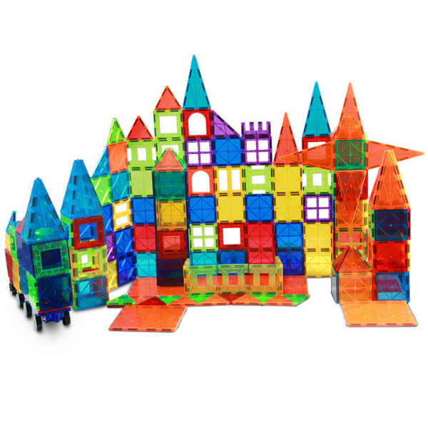 100-Piece Magnetic Tiles Set - 3D Building Blocks STEM Toy for Kids