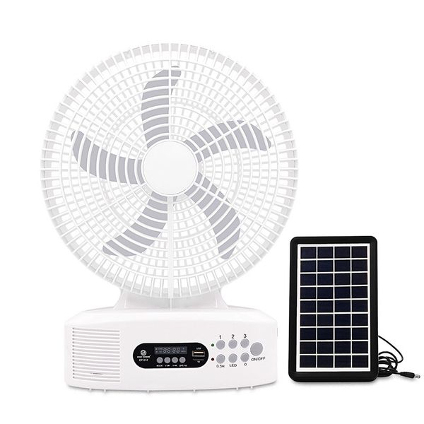 Solar Rechargeable Table Fan With Light and Phone Charge