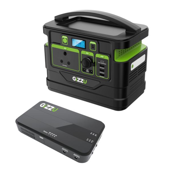 Gizzu 300W 296Wh Power Station &amp; Gizzu 36W 32Wh Mini UPS Bundle
