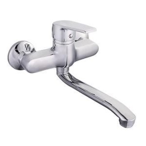 Round &amp; Square Polished Chrome Kitchen Wall Mixer