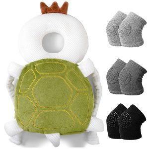 Baby Head Protector Backpack Adjustable Lightweight &amp; 3 Safety Knee Pads