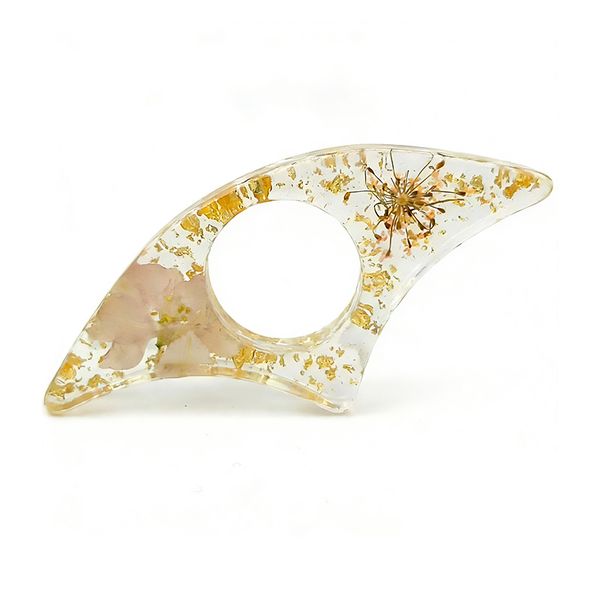 2 Pcs Book Page Holder Dried Flower Resin Bookmarks for Reading Thumb Ring