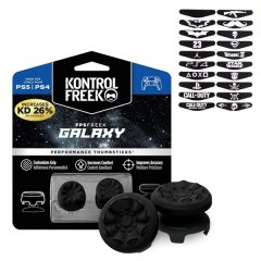 Freek Galaxy Black Thumbstick Grips Compatible With PS4/5,Light Bar Sticker