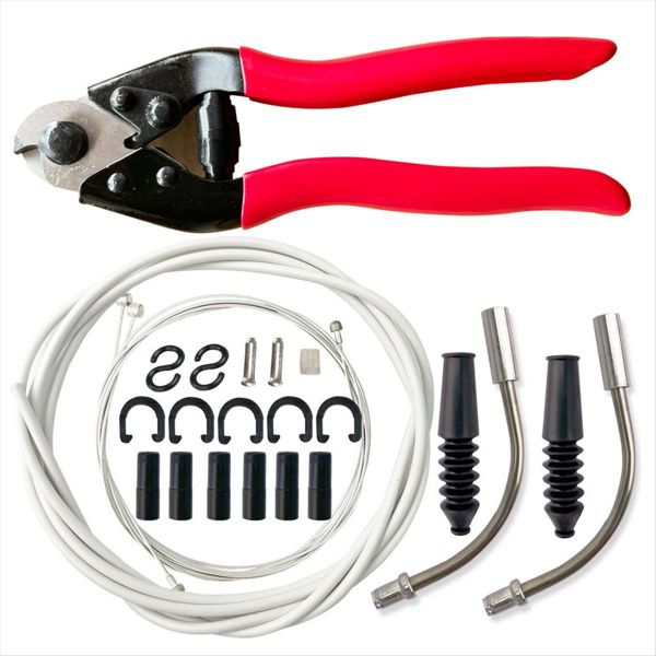 White Universal Bike Shift Cable Housing Kit
