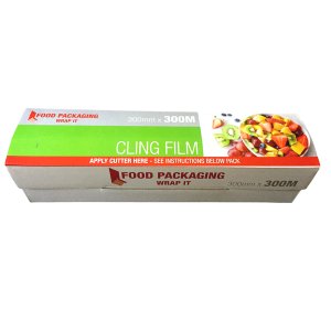 FI- Cling Film Food Wrapping Clear 300mm x 300m.
