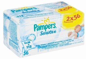 Pampers - Baby Wipes Sensitive Economy 2X56