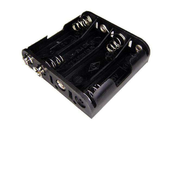 UM3X4 FLAT - Flat Battery Holder with Snap Terminal for 4 x AA Batteries