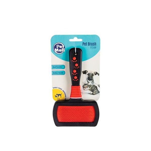 Pet Dog And Cat Wide Dual Function Rubber Brush (1 Individual Brush)