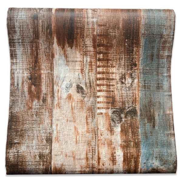 6M Peel&amp;Stick Wallpaper Self Adhesive Removable Decor Brown Wood Style