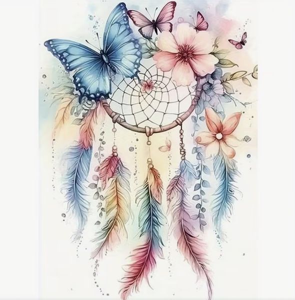 Dreamcatcher of Light Diamond Painting - Floral Feather Crystal Art Kit